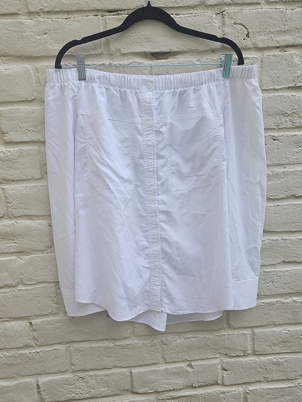 Off The Shoulder Button-Front Women's Top with Pockets